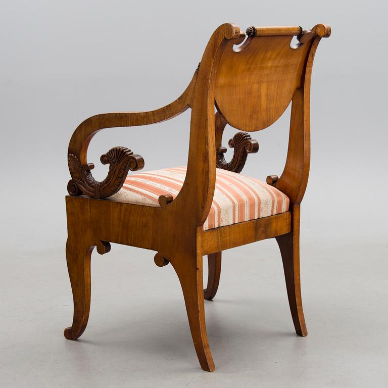 A RUSSIAN ARMCHAIRS, biedermeier first half of the 19th century.