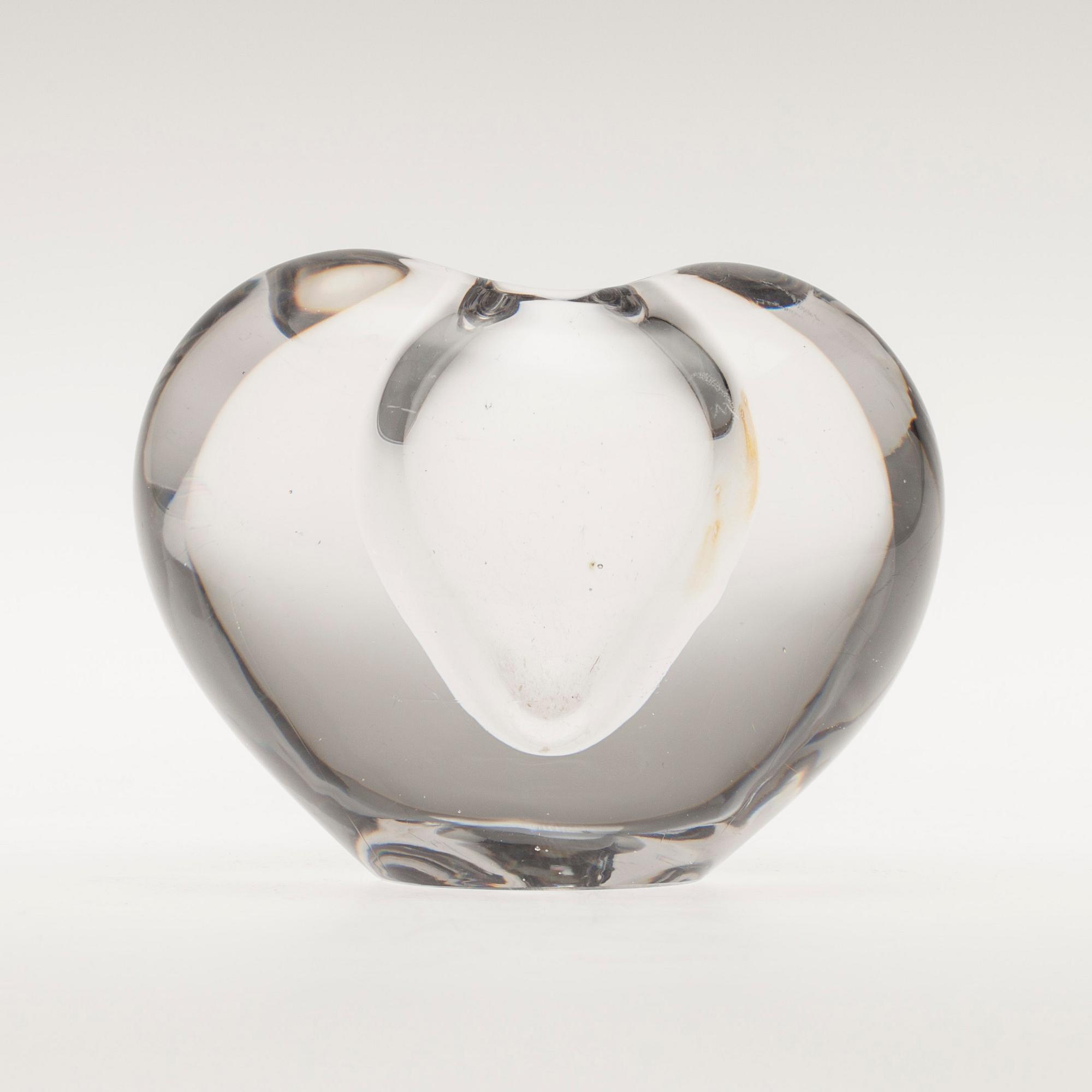 GLASSKULPTUR, "Hjärta" signerad Timo Sarpaneva, Iittala -56.
