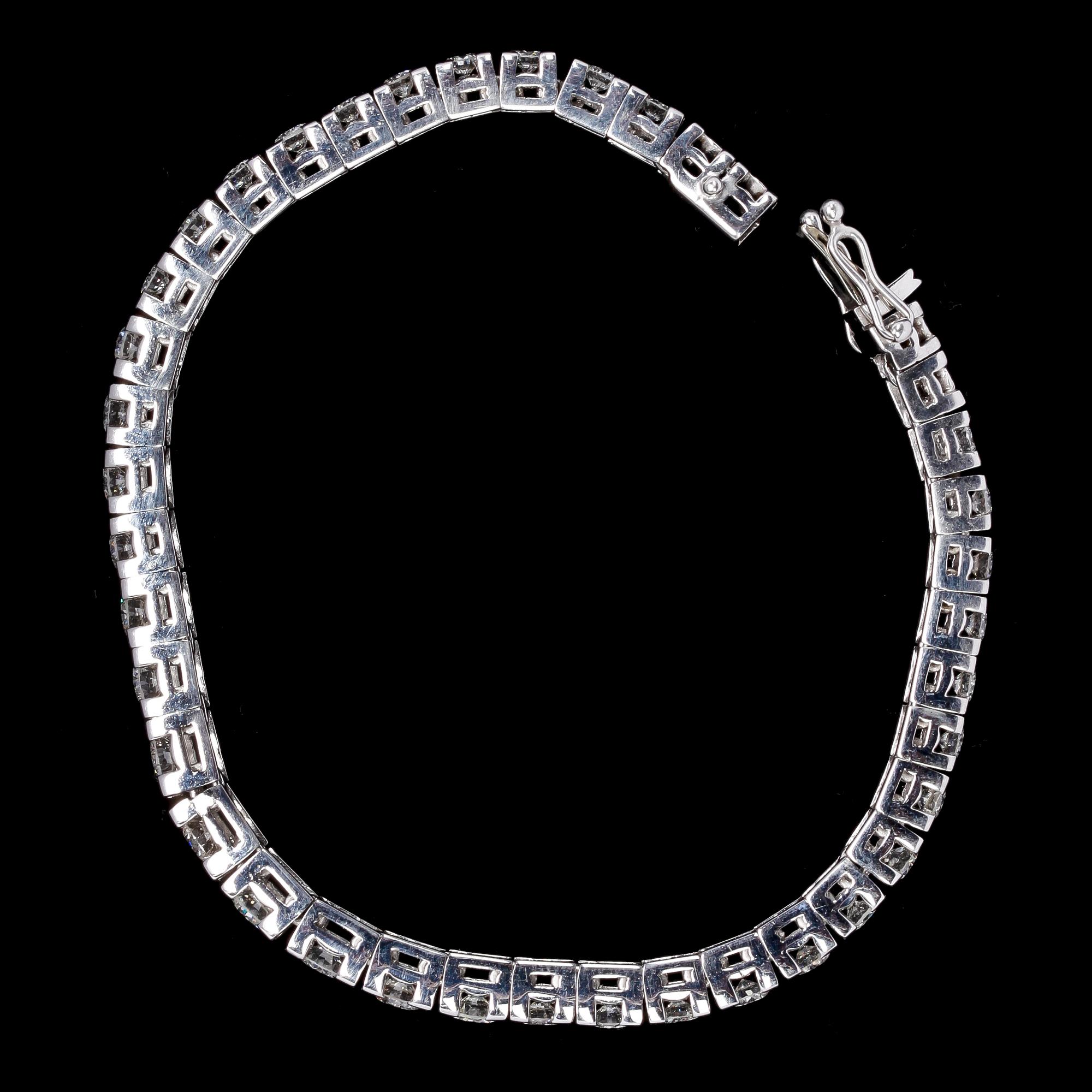 BRACELET, brilliant cut diamonds, tot. app. 5 cts.