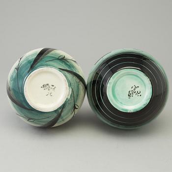 ILSE CLAESSON, two earthenware vases, Rörstrand 1930's.