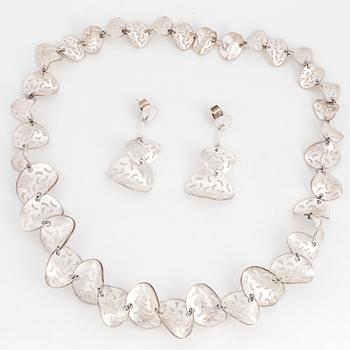 Lapponia. A sterling silver necklace and a pair of earrings.