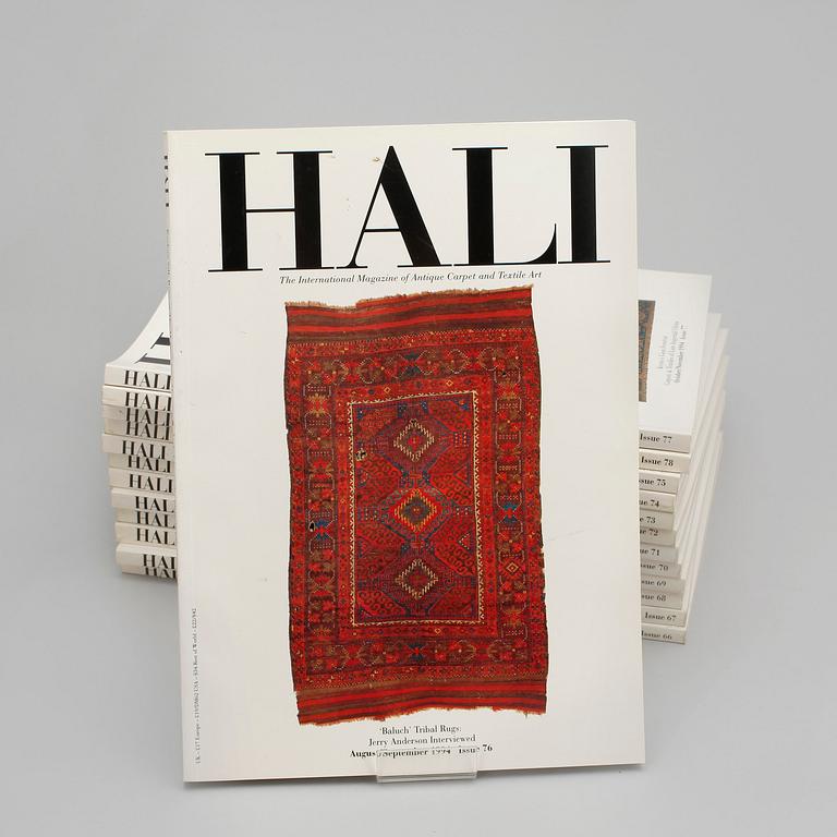 KATALOGER, 13 st, " HALI The International magazine of Fine Carpets and Textiles". 1993-1994.