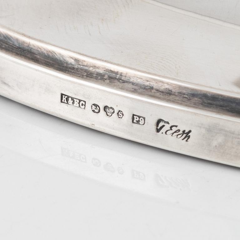 Tore Eldh, ljusstakar, ett par, silver, K&EC, Göteborg 1965.