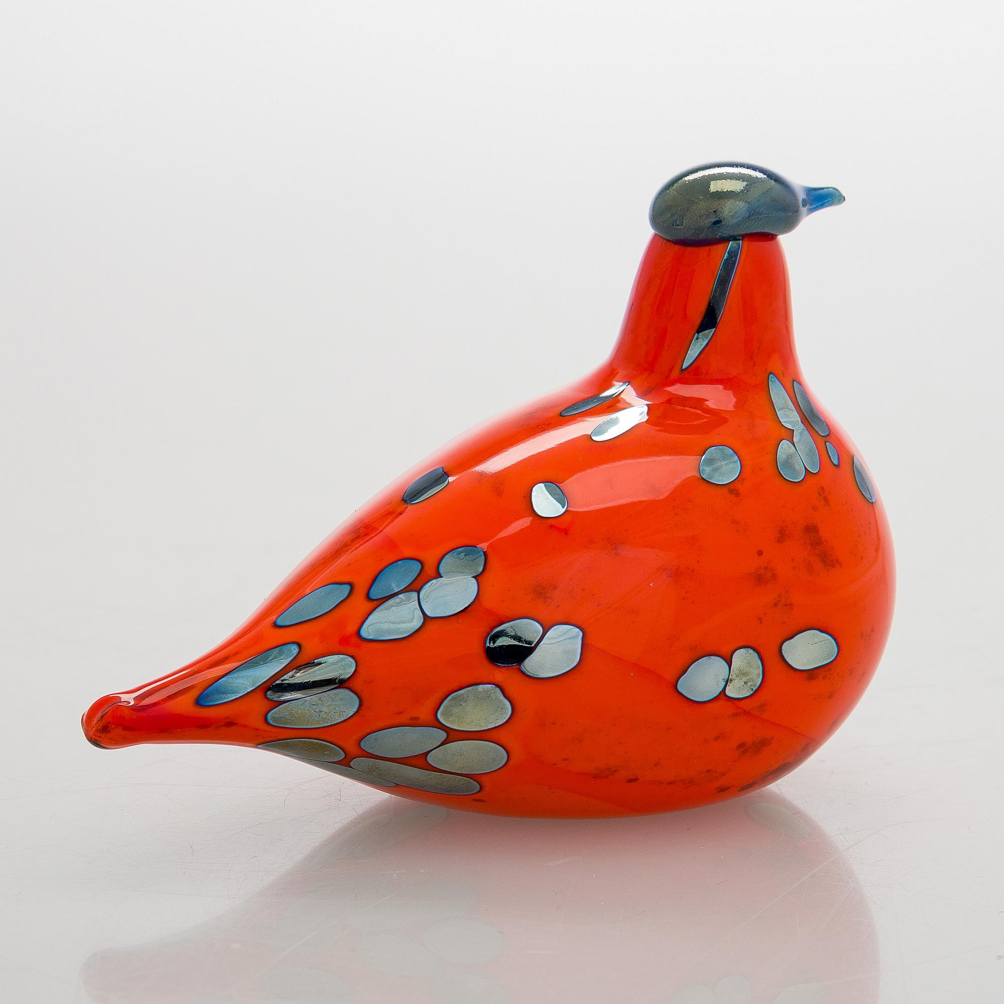 Oiva Toikka, glasfågel, "Firebird", signerad O. Toikka Nuutajärvi.