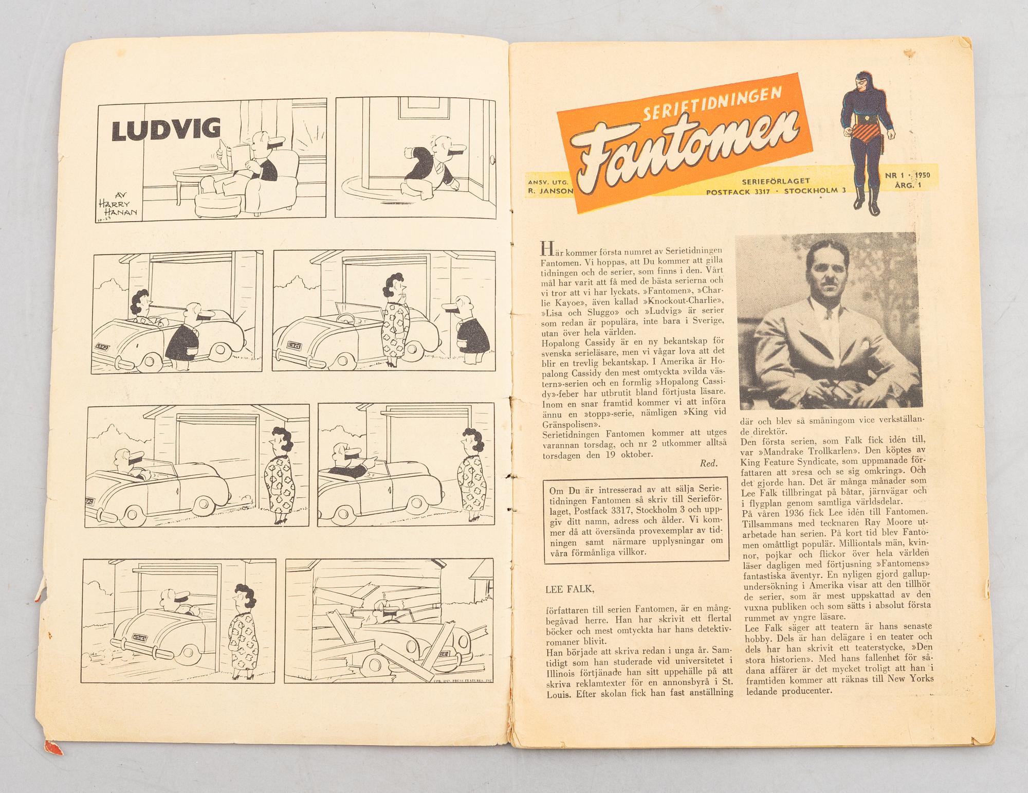 Serietidning, "Fantomen", nr 1, 1950.
