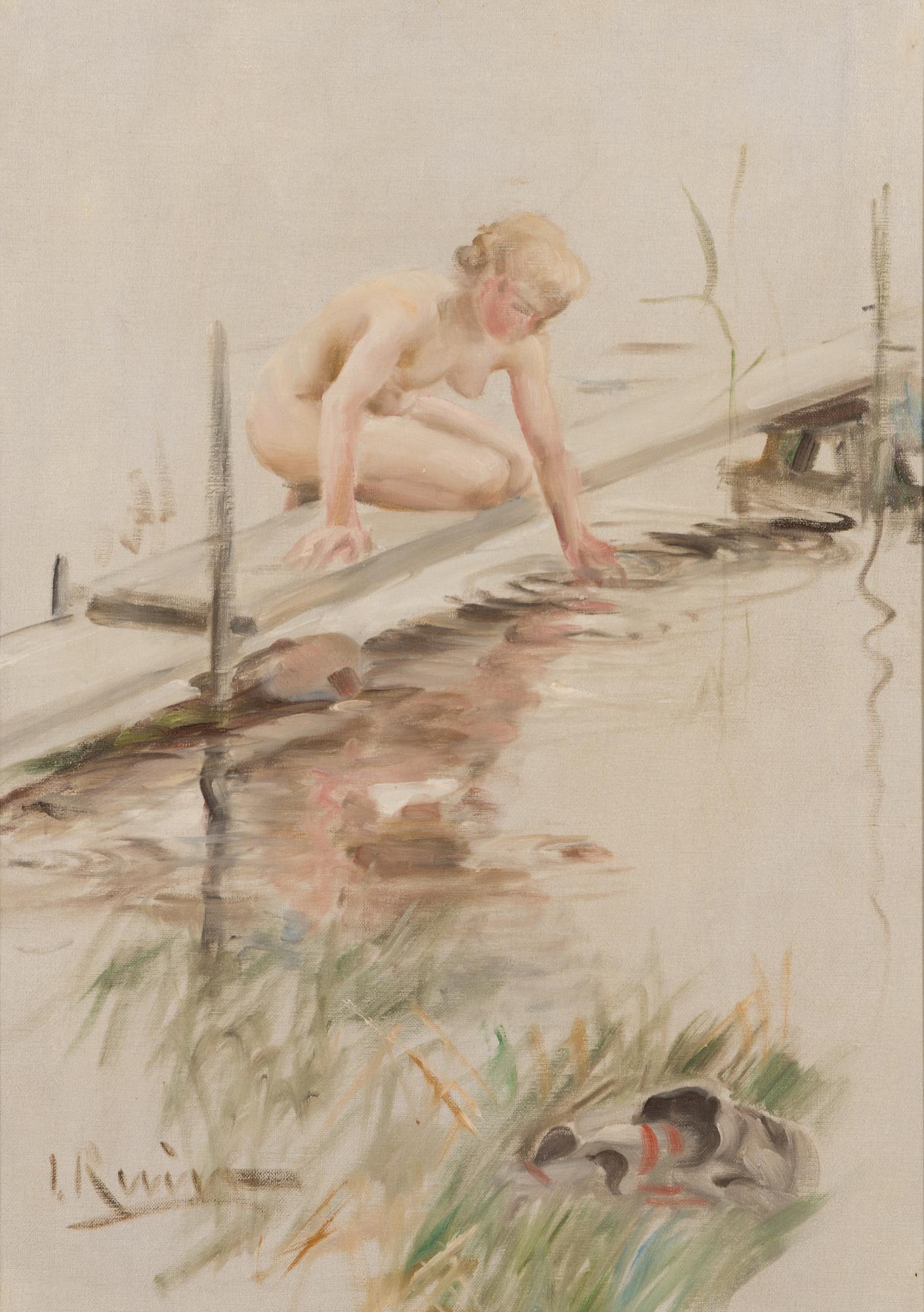 Ingrid Ruin, oil on canvas, signed.