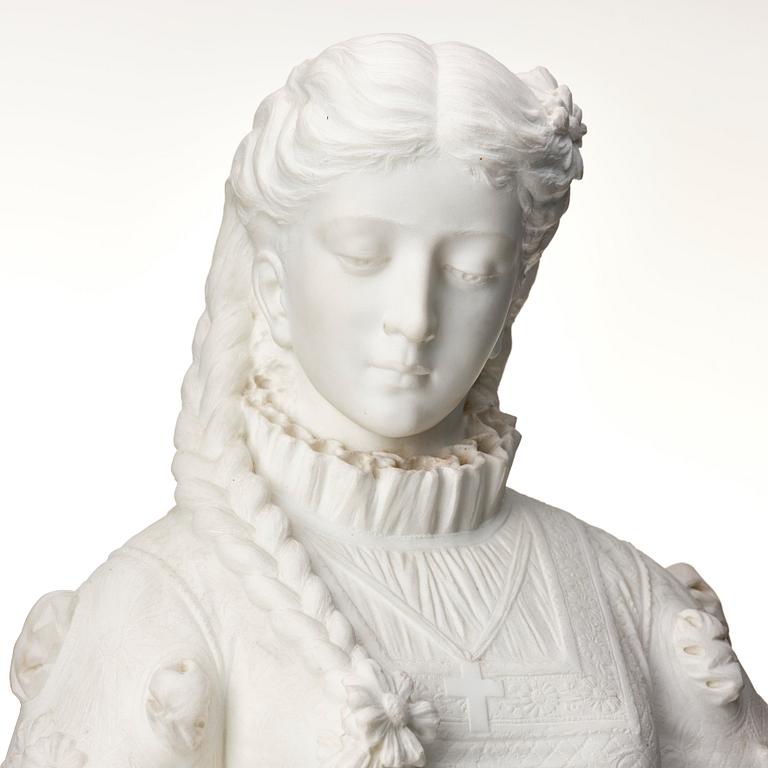 Italian school 19th Century. Renaissance lady with braids.