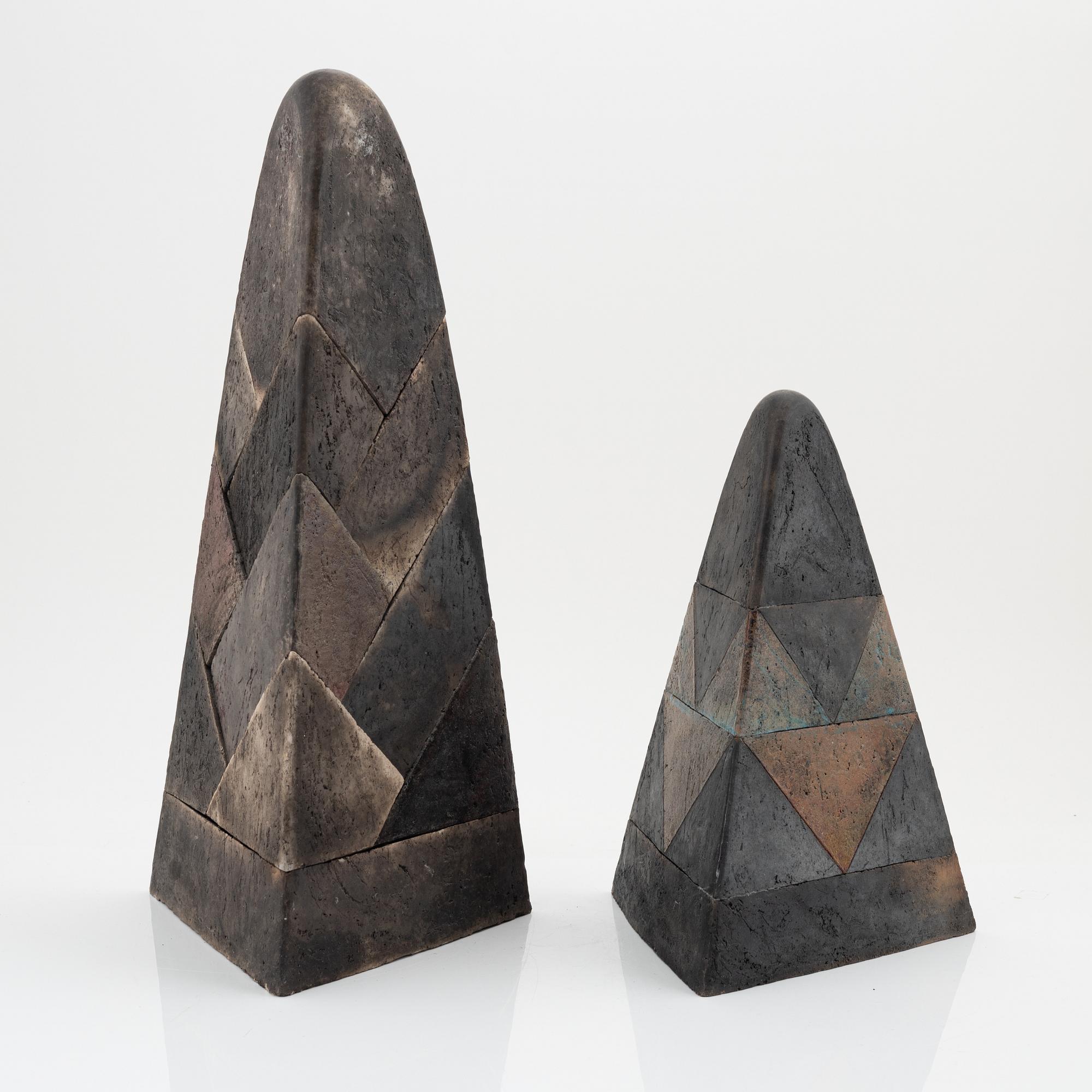 Anna Eilert, two earthenware sculptures, 1980's.