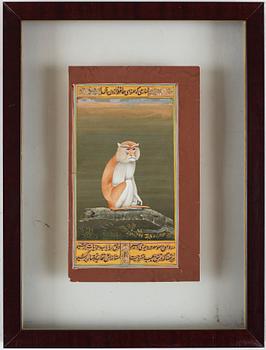 A set of four Mughal paintings by unknown artist, 19th Century.