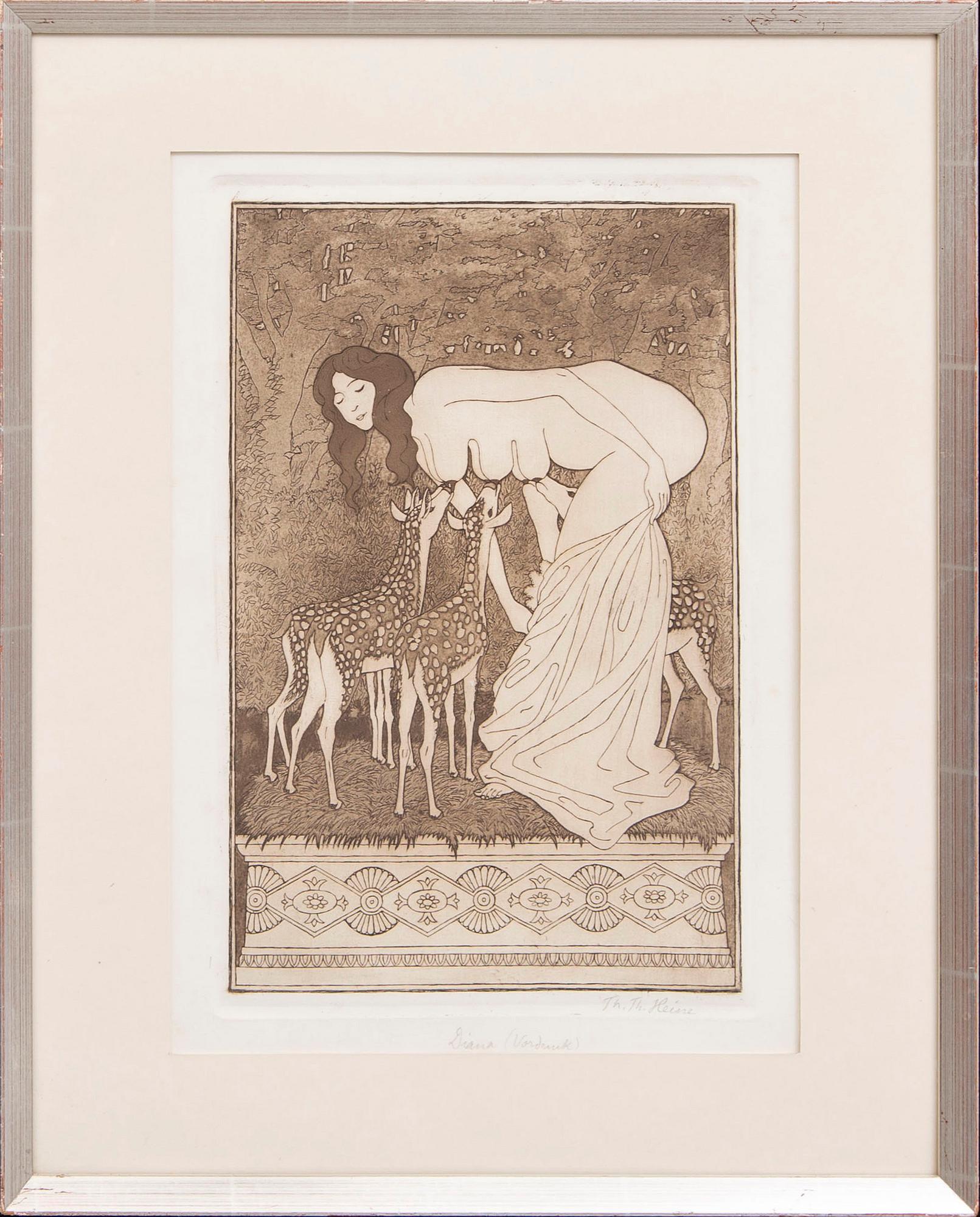 Thomas Theodor Heine, etching vordruck.