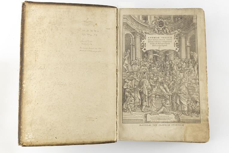 Andra och bästa upplagan av Vesalius’ anatomiska praktverk, 1555.