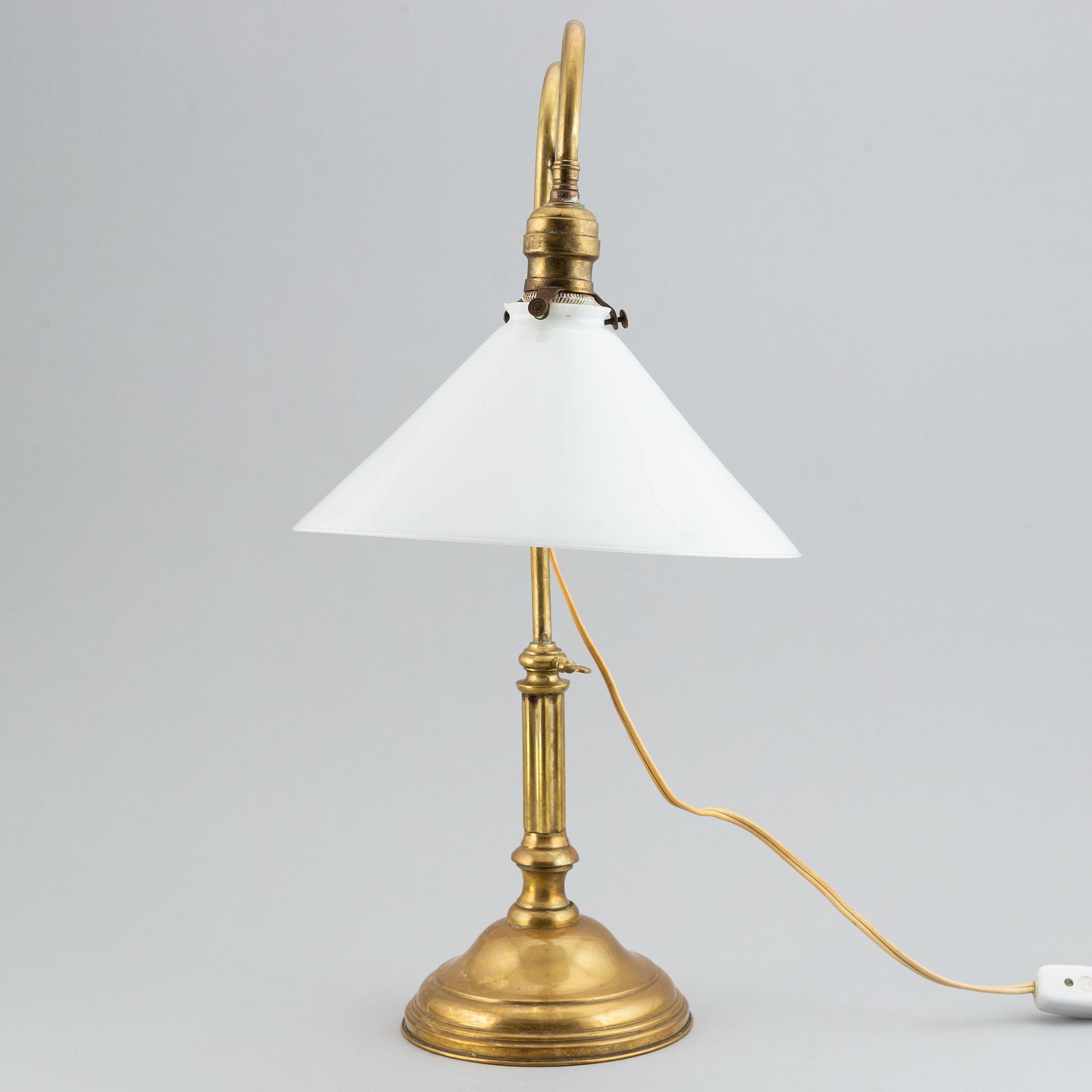 An early 20th century brass table lamp.