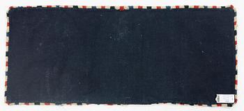 A carrige cushion, embroidered, 122 x 52 cm, Scania, dated 1830.