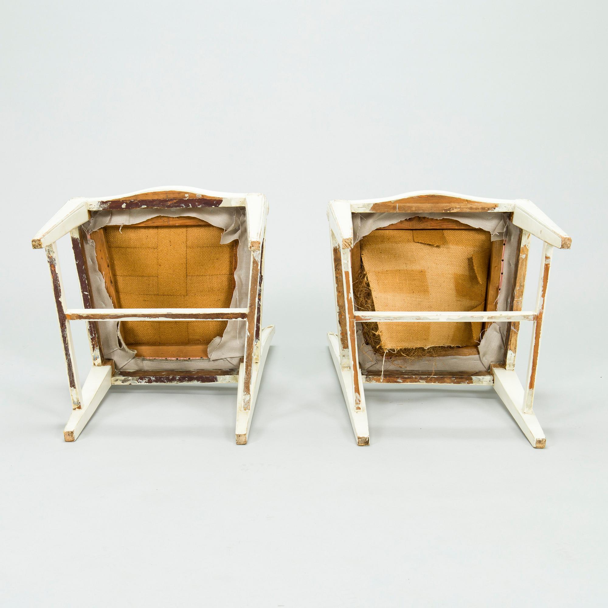 Stolar, 6 st, gustavianska, stockholmsarbete, sent 1700-tal.