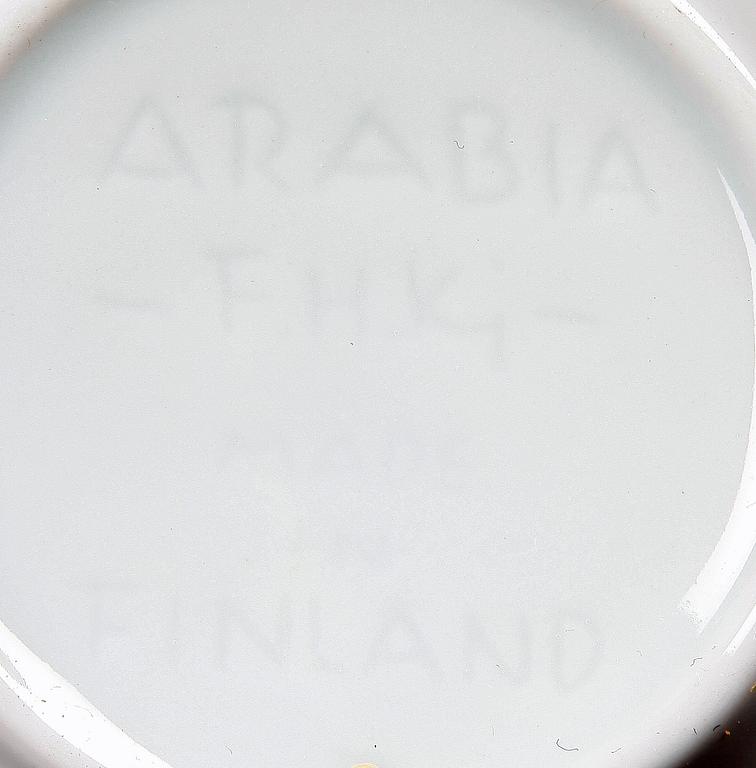 SKÅLAR, 3 st, risporslin, Friedl Kjellberg, Arabia, Finland, 1900-talets mitt.