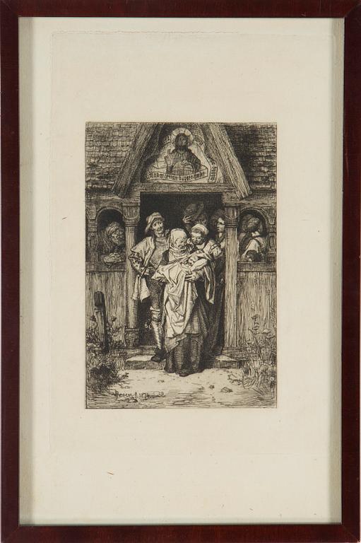 Georg von Rosen, an etching. Signed and dated 1874 in print.