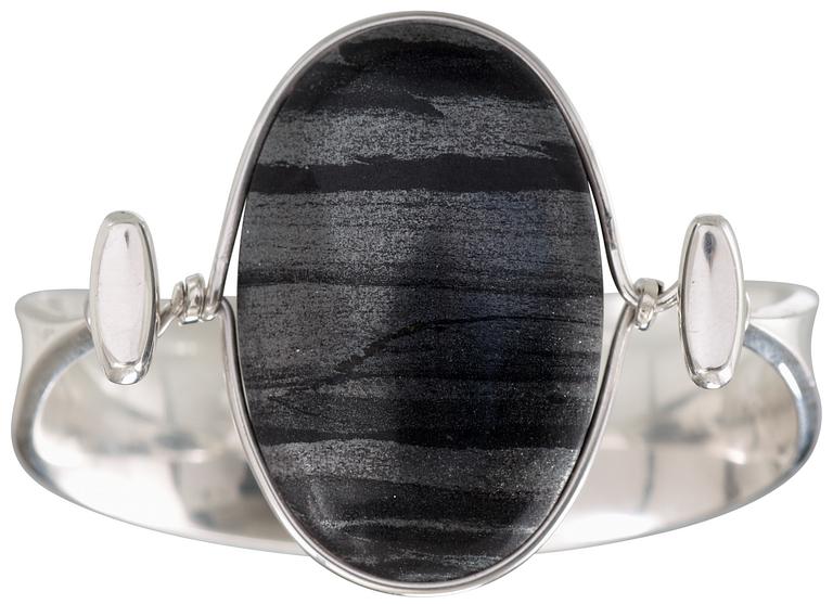 Vivianna Torun Bülow-Hübe, A Torun Bülow Hübe sterling and a labradorite bangle, design nr 203.