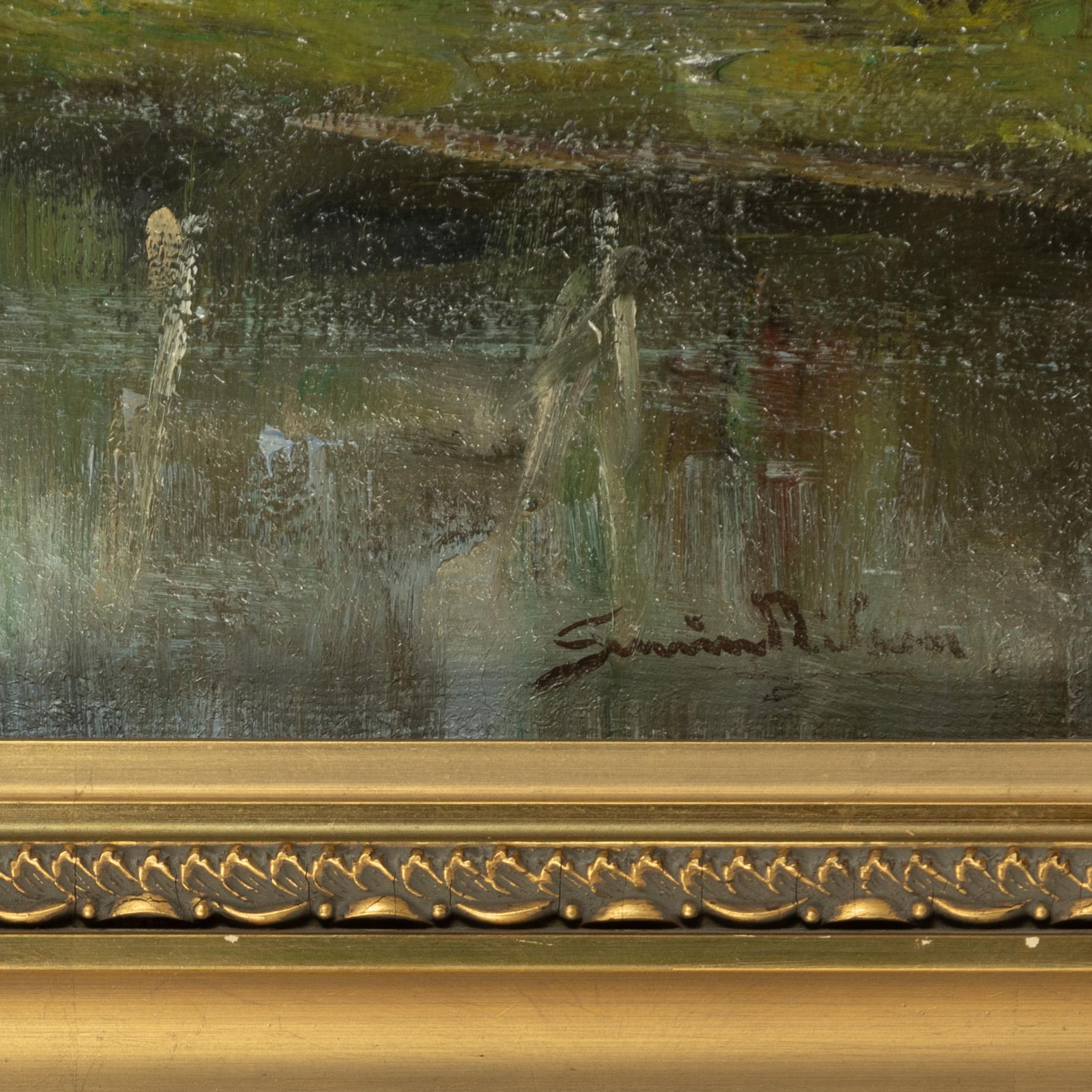 Severin Nilson, Insjölandskap med segelbåtar.