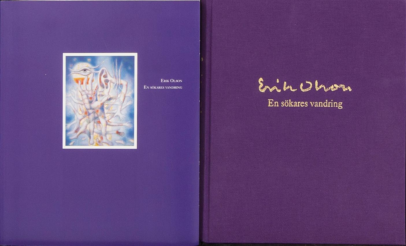 ERIK OLSON, a folder with three colour lithographs, a book and a catalogue, signed  and numbered 15/300 1977.