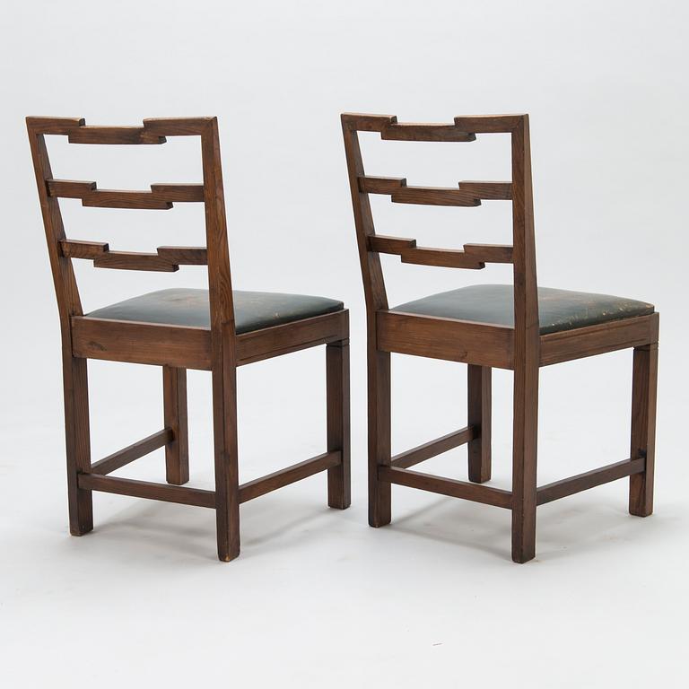 MIKKO S. NUPPONEN, a set of six 1930's 'Jukola' chairs for HMN Huonekaluliike Mikko Nupponen. Finland.