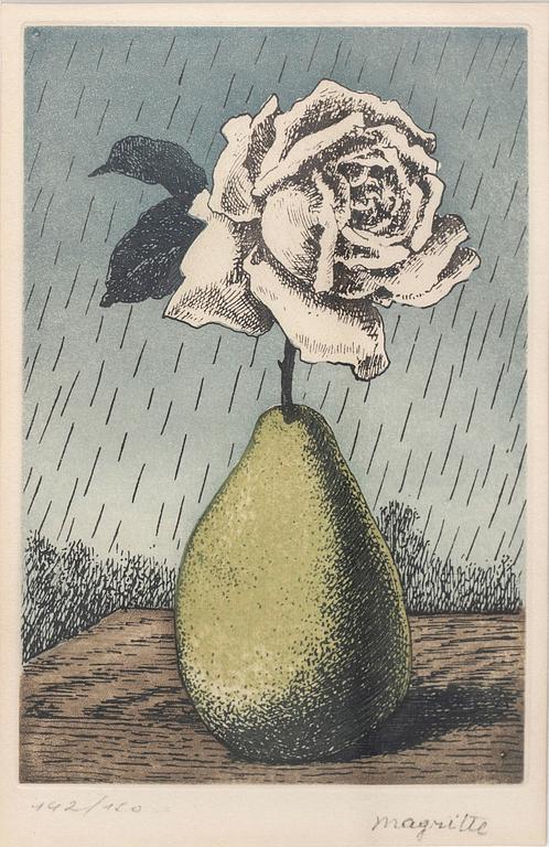 René Magritte, after, "Poire et rose”.