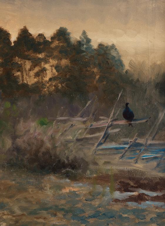 Bruno Liljefors, Grouse in twilight landscape.