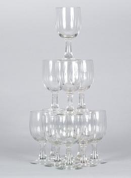 VINGLAS, glas, 12 st. 1800-tal.