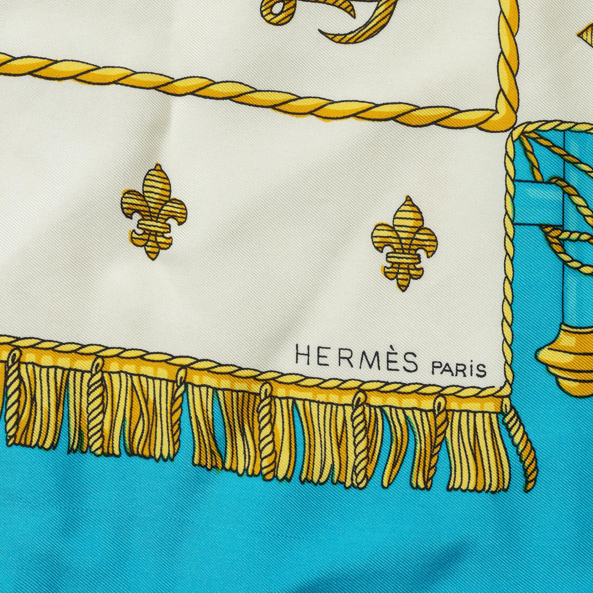 Hermès, a 'Vue du Carosse de la Galère La Réale' scarf.