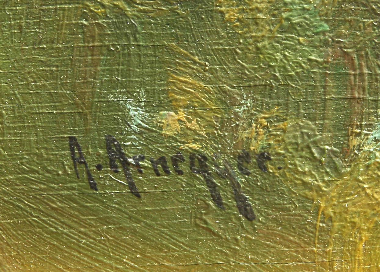 ALOIS ARNEGGER, olja på pannå, sign.