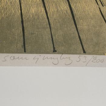 SVEN LJUNGBERG, färgträsnitt, 4 st, signerade och numrerade.