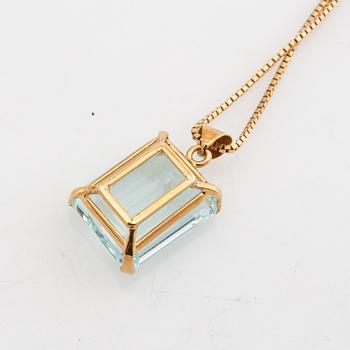 Halsband, 18K guld och akvamarin.