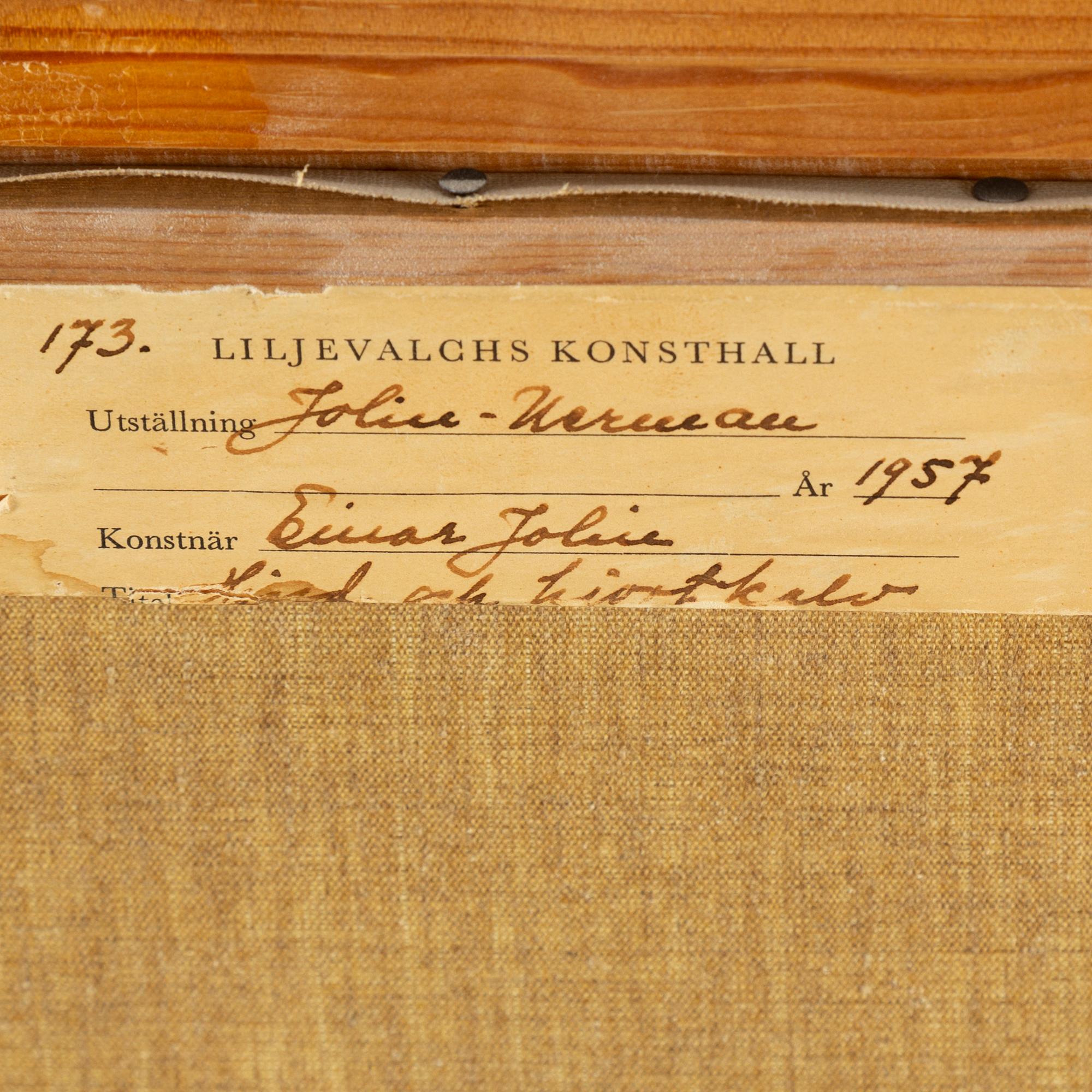 EINAR JOLIN, oil on canvas, signed and dated 1956.