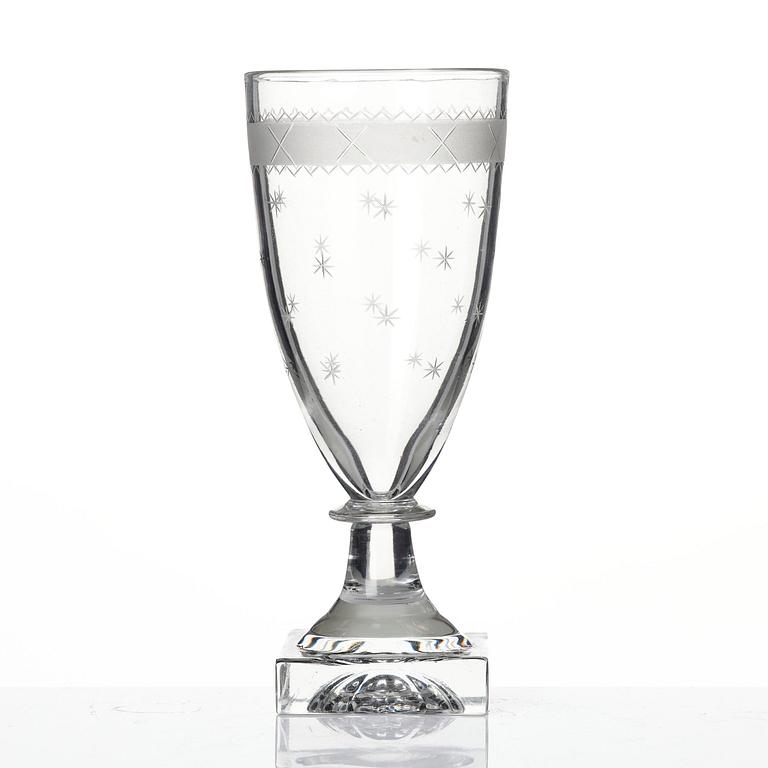 Champagne flutes, twelve pieces, Sweden circa 1800, Late Gustavian.