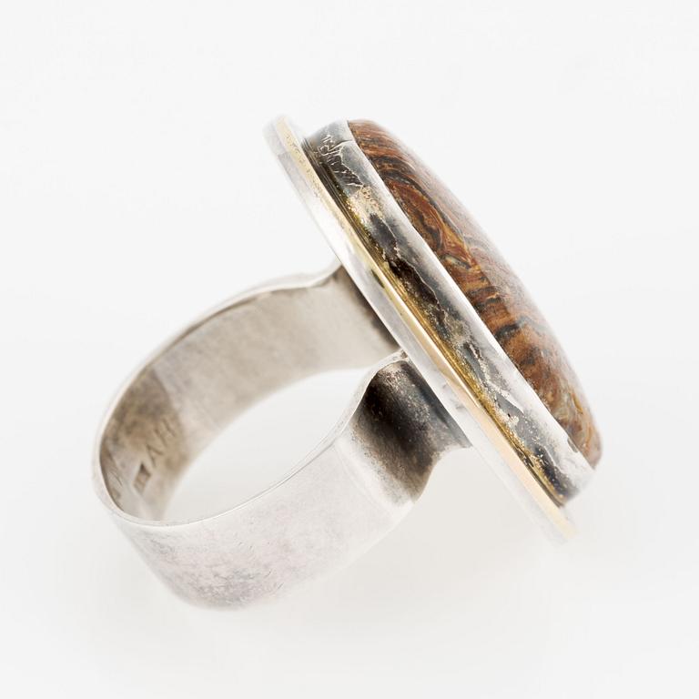 Anders Högberg, ring, sterling silver with stone.