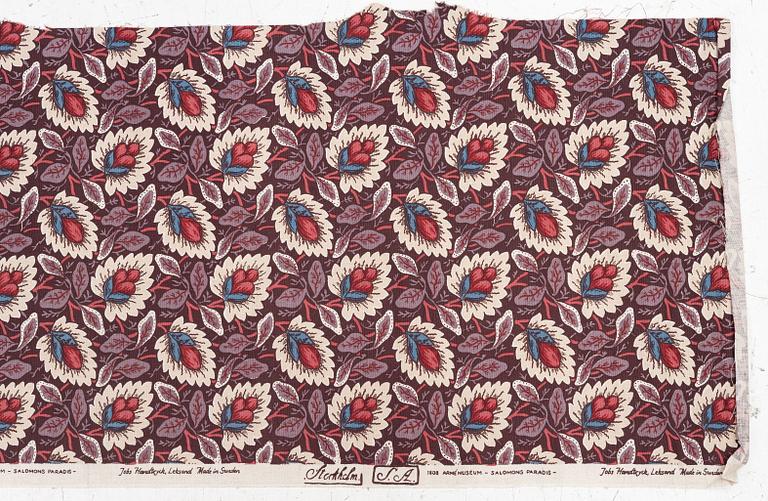 Jobs Handtryck, a fabric, '1808 Armémuseum Salomos Paradis', Leksand.