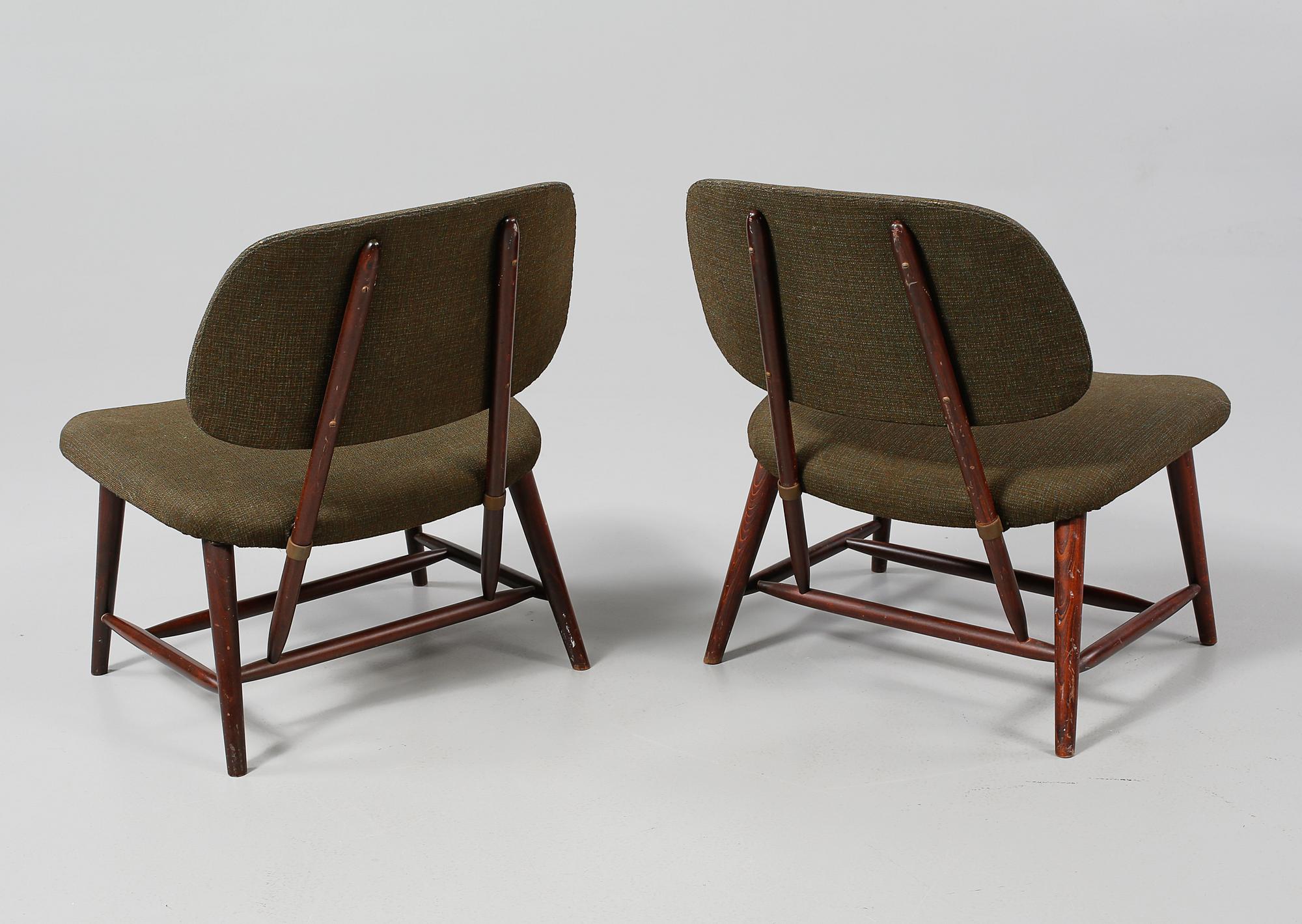 STOLAR, ett par, "TeVe", Alf Svensson, Ljungs Industrier,  modellen formgiven 1953.