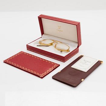 must de Cartier, Santos, Glasögonbågar. Märkta Cartier, Paris, Made in France 135, 54, 16.