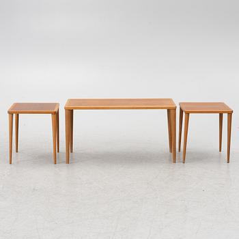 A three-piece nesting table, 1950's/60's.