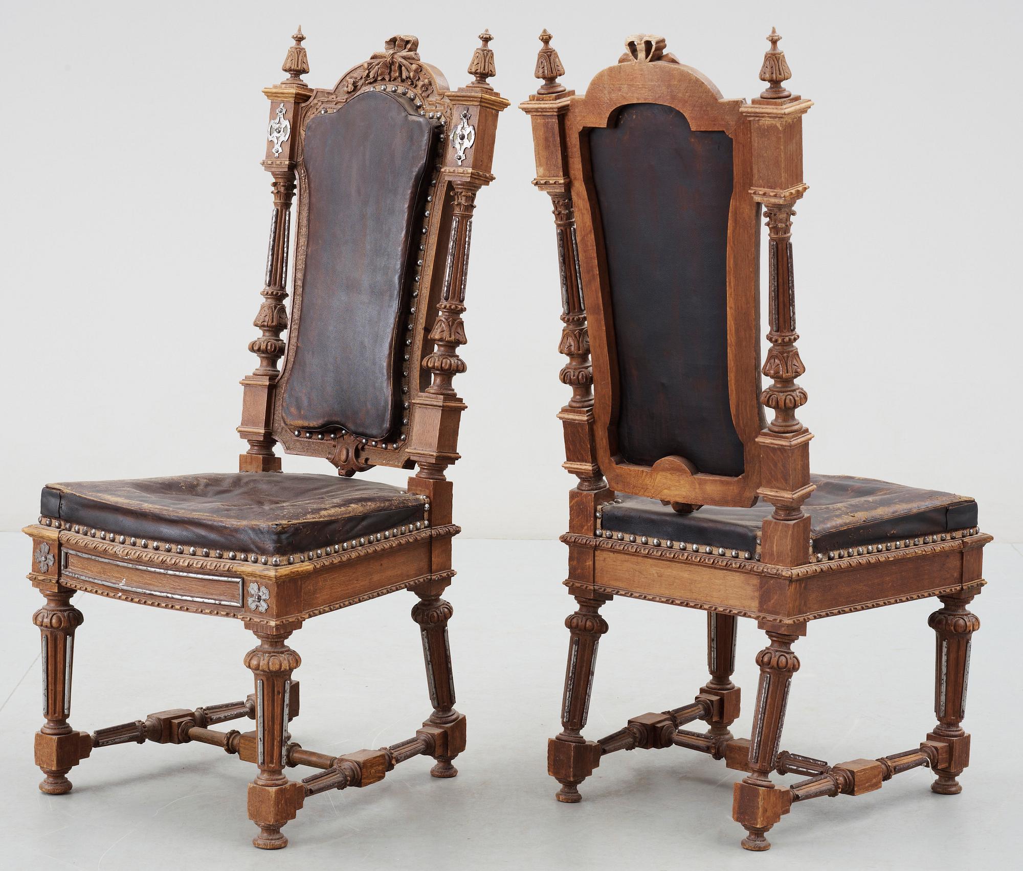 STOLAR, 8 st, nyrenässans, 1800-talets senare del.