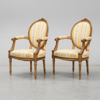 A set of Louis XVI style lounge furniture from Nordiska Kompaniet. First half of the 20th Century.