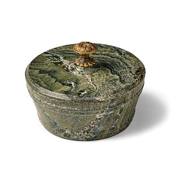 A Swedish Empire 'Kolmård' marble butter box with cover, early 19th century.