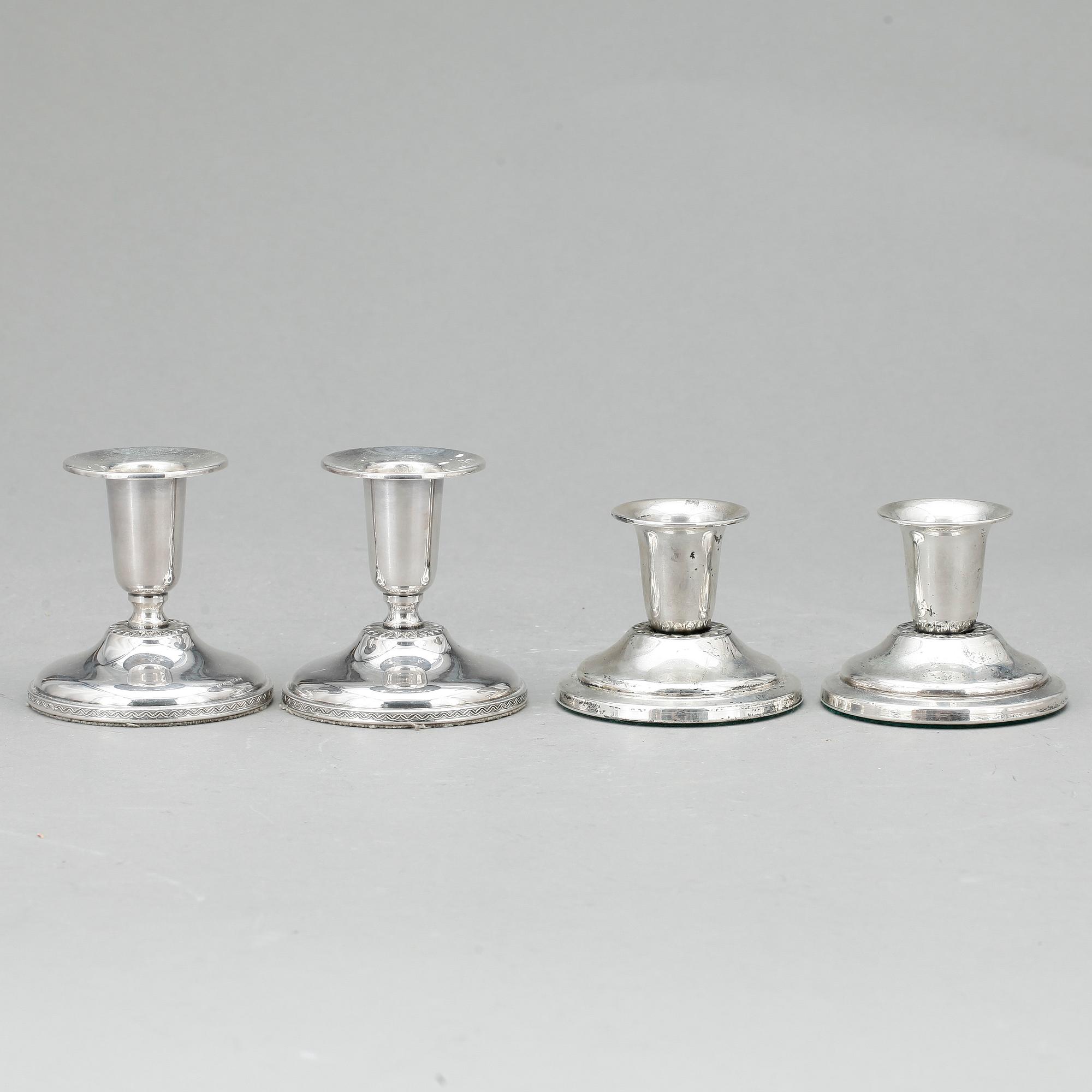 LJUSSTAKAR, 2 par, silver, bland annat K&EC, Göteborg, 1959.