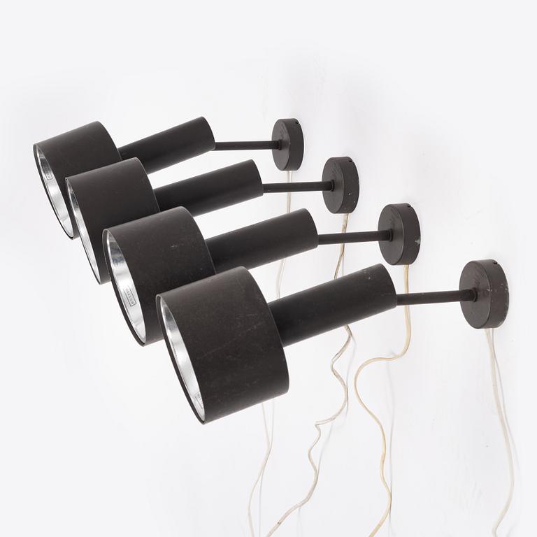 Four metal wall lights, Axel Annell.