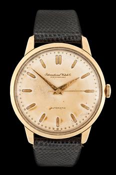 IWC - Automatic. Automatic. Gold / leather strap. 1950's. 34mm.