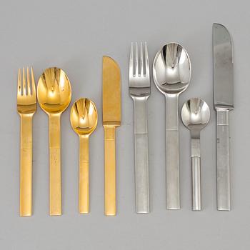 GUNNAR CYRÉN, cutlery, 84 pieces, gilt steel and steel, "Nobel", Gense/Yamazaki.