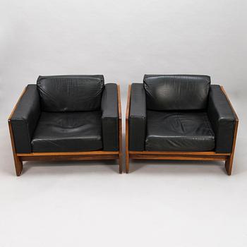 TOBIA SCARPA, a pair of late 1960's 'Bastiano' arm chairs for Haimi.