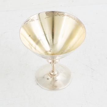 Folke Arström, cocktailglas, 14 st, nysilver, GAB.