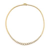 A necklace 14K gold with round brilliant-cut diamonds, second half of the 20th century.