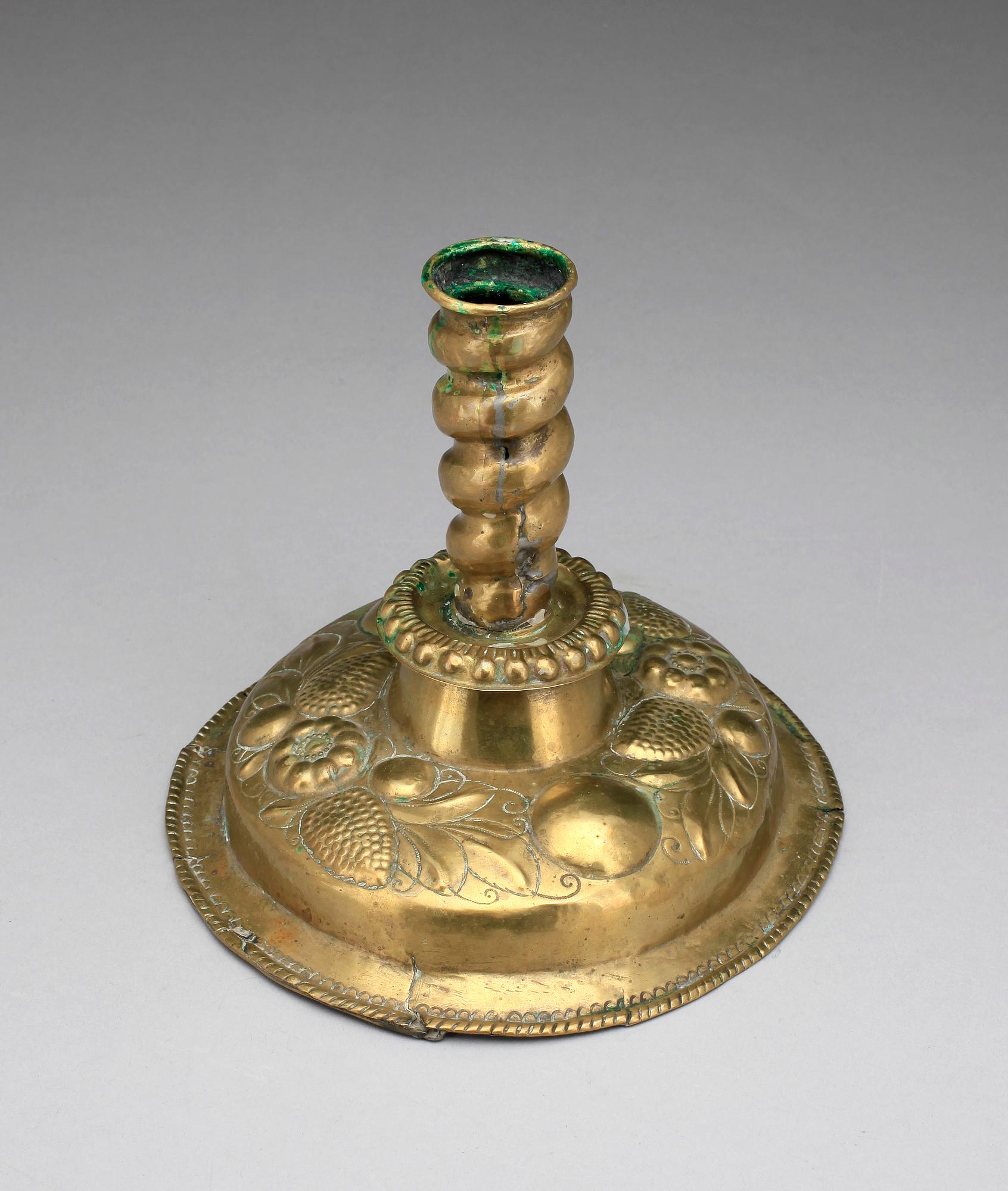 LJUSSTAKE, mässing, 1700-tal.