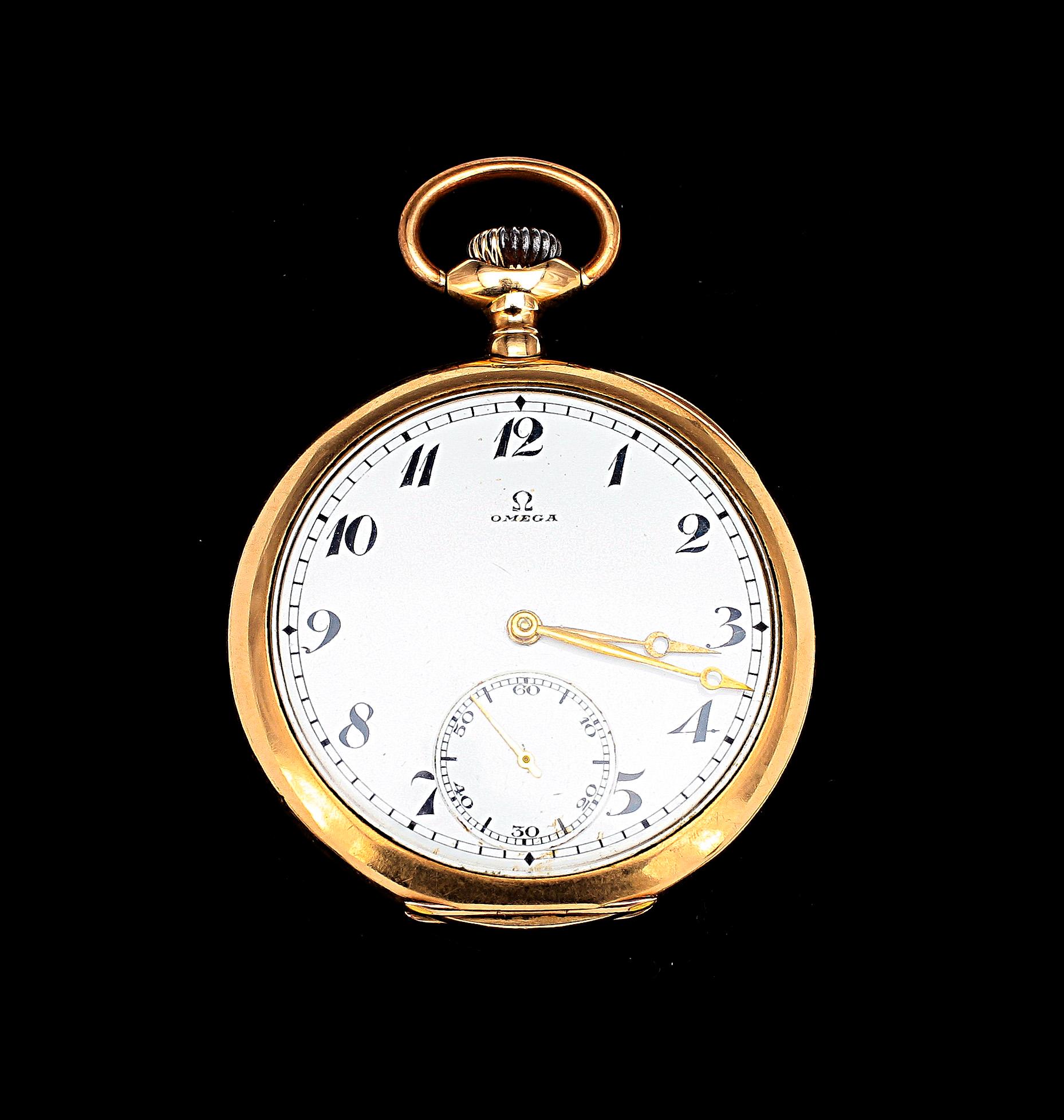 HERRFICKUR, Omega, 14k guld. 1900-talets början. Tot vikt 88,2g.